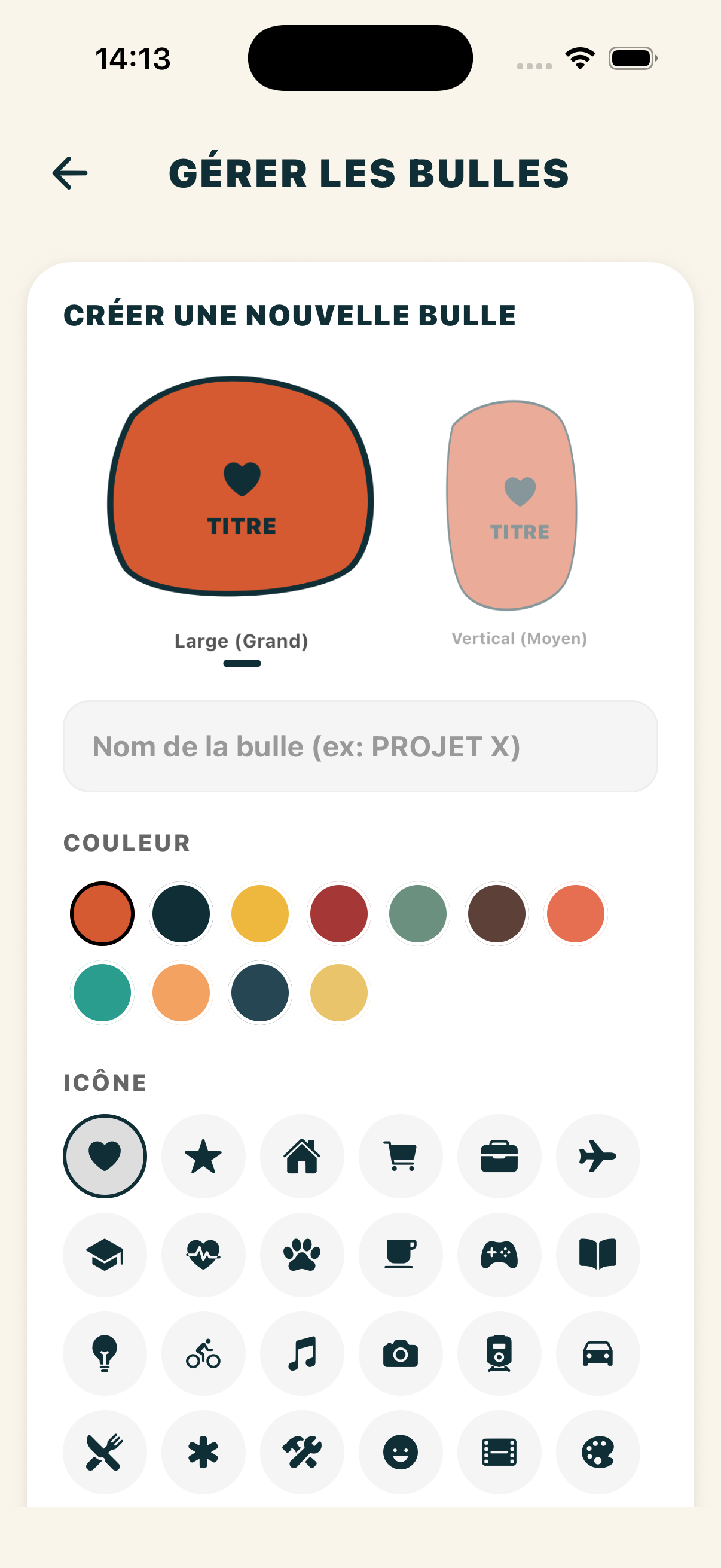 Gestion des Bulles